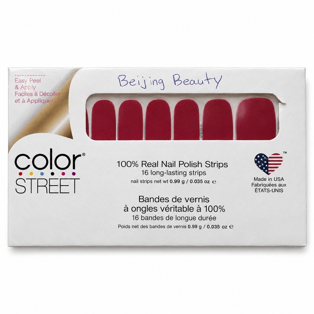 Color Street Beijing Beauty Red Nail Polish Strips 16 Count New Sealed